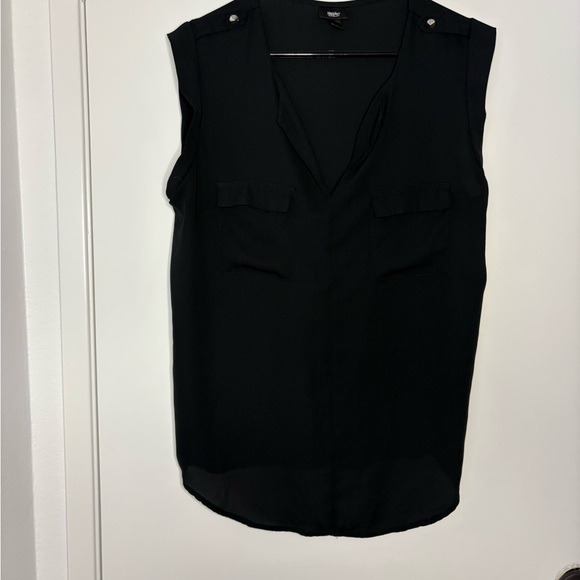 Mossimo Supply Co. Tops - Mossimo Supply Co Black Sleeveless Notched Collar Blouse